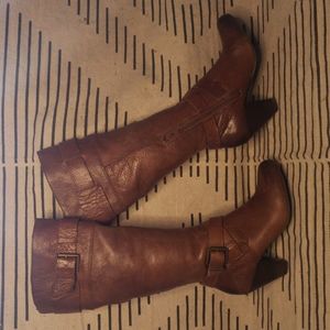 👢ARTURO CHIANG Women's Brown Leather Knee-High Fashion Boots, Size 7.5👢